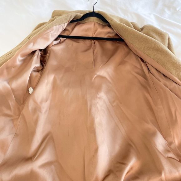 Vintage 70’s Denise Originals Mongolian camel hair lined tan trench coat medium - Picture 5 of 10